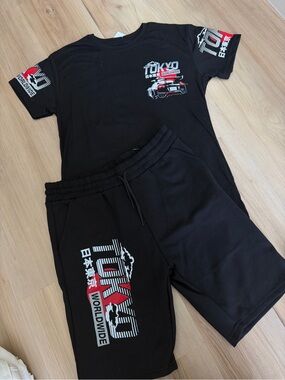 Tokyo Graphic Black men’s set m NWT Worldwide Print